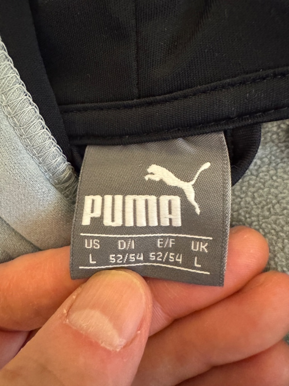 PUMA Mens Large Gray Hooded Sweatshirt Fleece Lined Jacket Activewear Zip Track - Picture 10 of 11